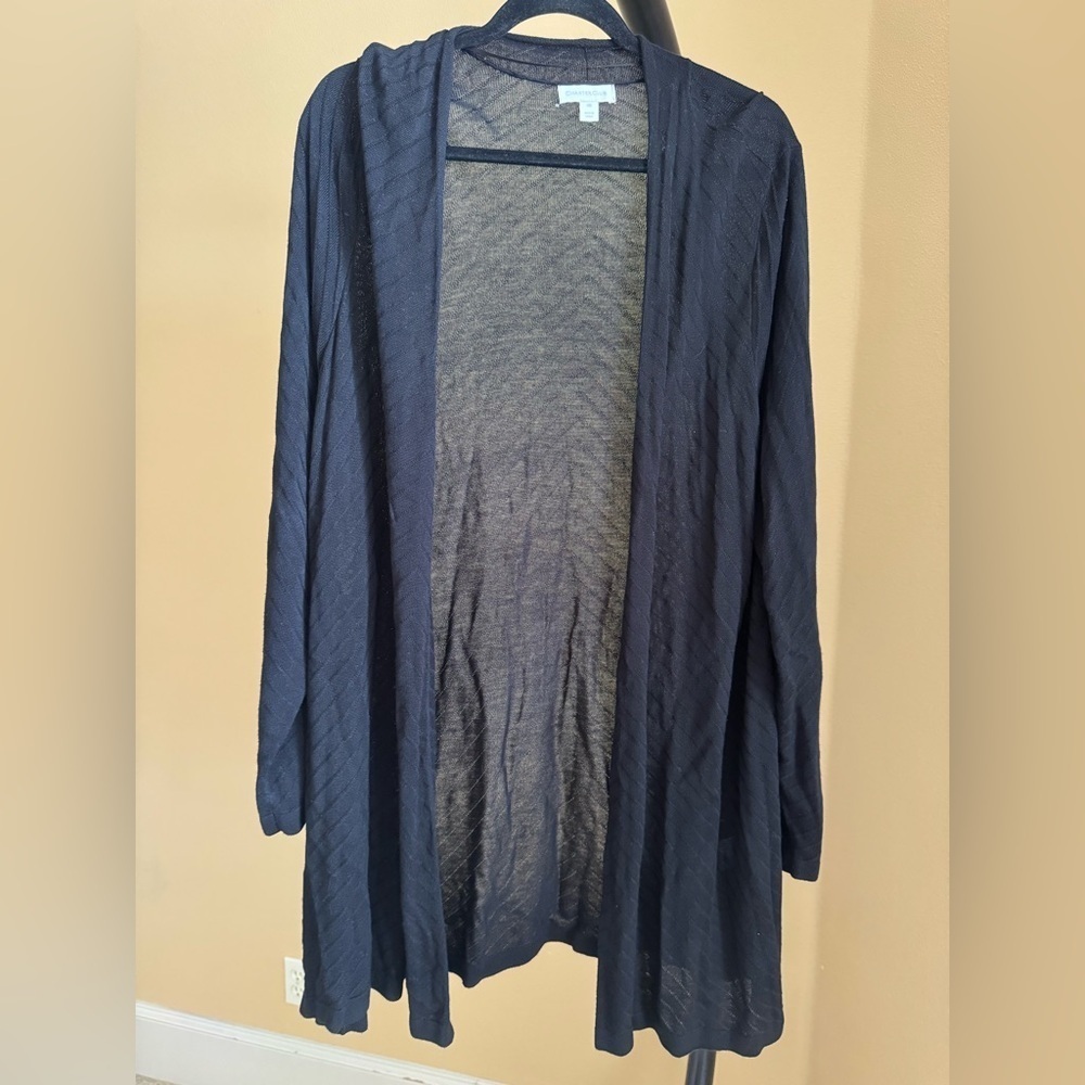 Charter Club Black Knit Jacket Lightweight